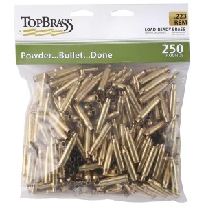 Top Brass Unprimed Remanufactured Rifle Brass .223 Rem  Grade A+ 250/ct