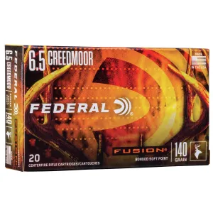 Federal Fusion Rifle Ammunition 6.5 Creedmoor 140 gr. BTSP Fusion 20/ct