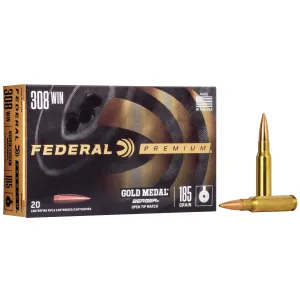 Federal Gold Medal Berger Juggernaut Rifle Ammunition .308 Win 185 gr OTM 2600 fps 20/ct