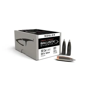 Nosler Ballistic SilverTip Hunting Rifle Bullets .30 cal .308"168 gr SBT-BSTIP 50/ct