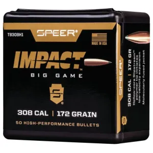 Speer Impact Big Game Rifle Bullets .308 Win 172gr TIPPED PLATED CB 50/ct