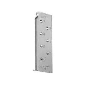 Chip McCormick Shooting Star Officer's 1911 Handgun Magazine w Pad .45 ACP Stainless Steel 7/rd