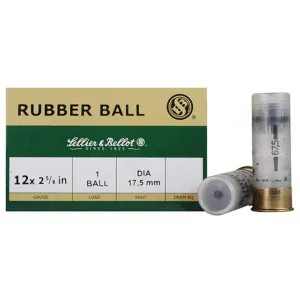 Sellier & Bellot Shotgun Ammunition 12 ga 2 3/4" 1 ball Rubber 25/ct