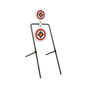 Allen EZ-Aim Hardrock AR500 Round Spinner Targets & Stand for Rimfire Rounds & Centerfire Pistols 7.375"W x 23"H, White/Red/Black