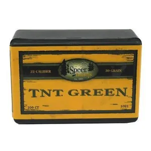 Speer TNT Green Rifle Bullets .22 cal Hornet .224" 30 gr TNT- grN 100/ct