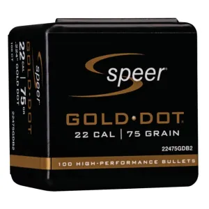 Speer Gold Dot Component Rifle Bullets .224 cal .224" 75 gr GOLD DOT SP