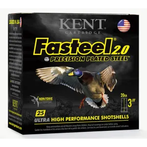 Kent Fasteel 2.0 Shotshells 20 ga 3" 7/8oz 1550 fps #2 25/ct