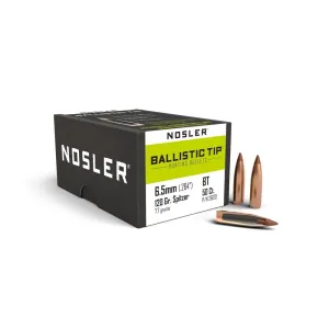 Nosler Ballistic Tip Hunting Rifle Bullets 6.5mm .264" 120 gr SBT-BTIP 50/ct