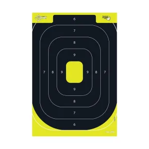 Allen EZ Aim Splash Reactive Paper Target IPSC Silhouette 12.5"x18.25" Yellow and Black 30 per Pad