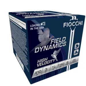 Fiocchi High Velocity Shotshells .410 ga 3" 11/16 oz. 1140 fps #8 25/rd