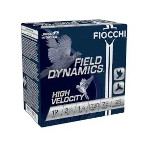Fiocchi High Velocity Shotshells 12ga 2-3/4 1-1/4oz 1330 fps #7.5 25/ct