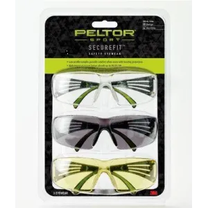 3M Peltor Sport SecureFit 400 Shooting Glasses Multiple Colors 3/ct