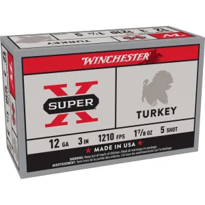 Winchester Super-X Turkey Loads Shotshells 12ga 3" 1-7/8 oz 1210 fps #5 10/ct