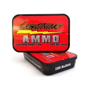 Lightning Ammo Rifle Bullets .22 Cal .224" 55 gr FMJ-BT w/c  100/ct Tin