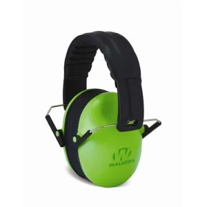 Walker's Game Kids Folding Passive Ear Muffs-Lime Green