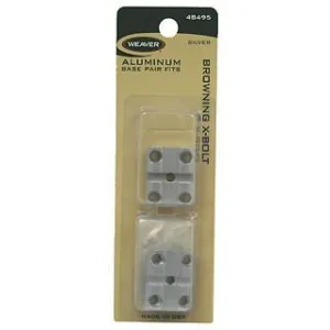 Weaver 2-Piece (Pairs) Top Mount Aluminum Scope Base - Silver - Browning X-Bolt