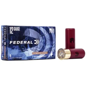 Federal Power-Shok Buckshot Shotshells 12 ga 2 3/4" MAX 27 plts #4B 1325 fps 5/ct
