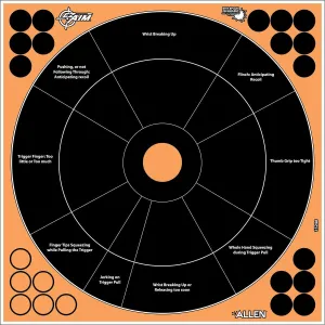 Allen EZ AIM Adhesive Splash Handgun Trainer 12x12 - 5/ct