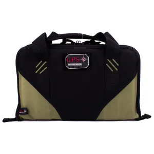 G-Outdoors Large Memory Foam Case with Magazine Back Pockets- Green/Black