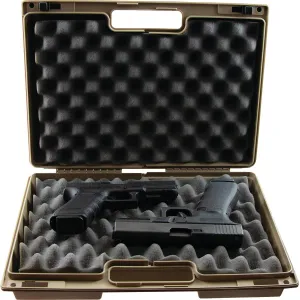 Berry's Double Pistol Case (Tan) L: 15" W: 10" H: 4"