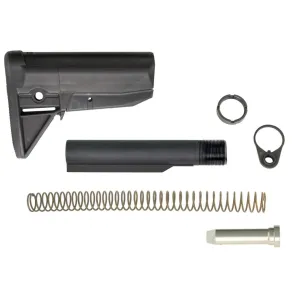 Bravo Company Model 0 Stock Kit Receiver Extension Quick Detach End Plate Lock Nut Action Spring  Carbine Buffer Black Finish BCM-GFSK-MOD-0-BLK