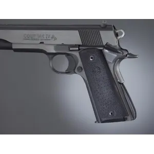 Hogue Colt Government Grips .45, 1911 Rubber Panels with Palm Swells - Black