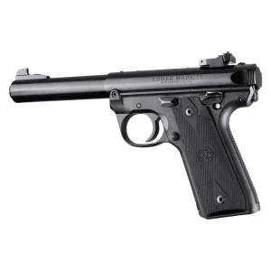 Ruger 22/45 MKIV Rubber Grip Panels Checkered W/Diamonds Black