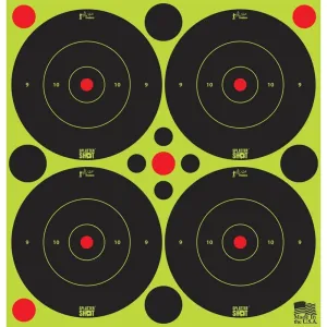 Pro-Shot 3" SplatterShot Green Bullseye Targets Peel and Stick with Pasters 48/ct