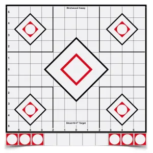 Birchwood Casey Shoot-N-C White/Black Sight-In Target 5 12" 5/ct with 55 Pasters