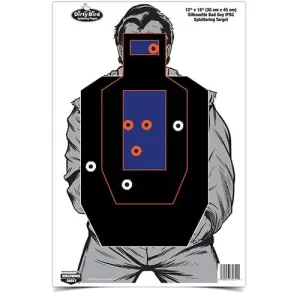 Birchwood Casey Dirty Bird 12" x 18" Bad Guy IPSC Silhouette Target 8/ct
