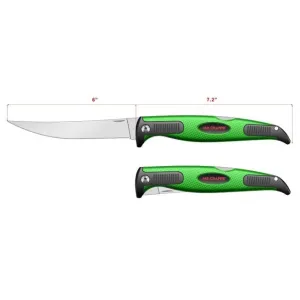 Mr Crappie Fillet Knife 6'' Green Fold Slab Sticker