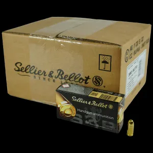 Sellier & Bellot Pistol & Revolver Ammo .380 ACP 92 gr FMJ 955fps 1000/ct Case (20-50/ct)