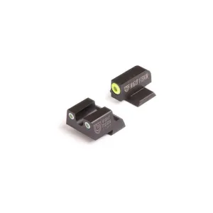 Perfect Dot NS Set w/Yellow Front +  Black Square Rear Fits Springfield XD