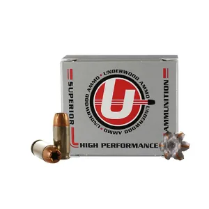 Underwood Ammo Handgun Ammunition 45 Auto (+P) 230gr JHP 1000 fps 20/ct