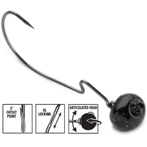 VMC Swingin Rugby Jig 1/4 Black 2pk