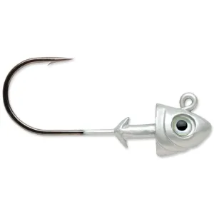 VMC Flat Shad Jighead 1/4 oz Metallic White 4/ct