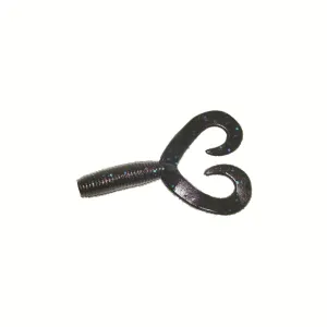Yamamoto DoubleTail Grub 4'' Black w/Lg Blue Flake 20pk