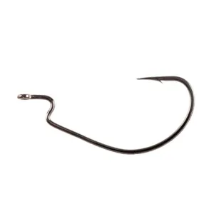 Owner J Hook Extra Wide Bend Size 5/0 Black Chrome 5/ct