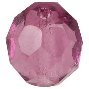 Top Brass 8mm Glass Beads Purple 20pk