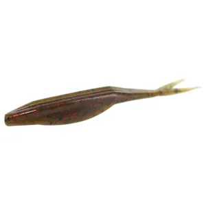 Zoom Super Fluke Jr 4'' Green Pumpkin Red 10pk