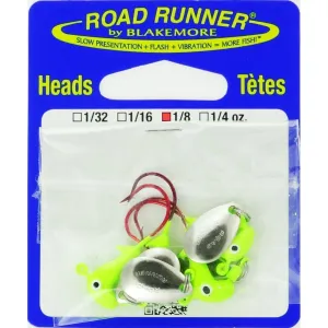 Road Runner Orig Barbed Head 1/8oz Chartreuse 4pk
