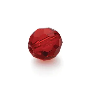 EA Lazer Faceted Glass Beads 10mm Red
