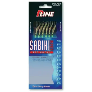P-Line Sabiki w/Mylar Fluoro #14 w/red hook