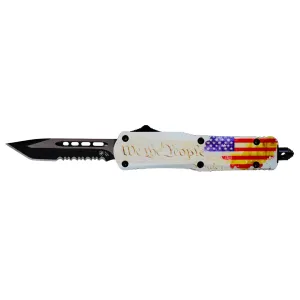 Templar Knife Small We The People Tanto Serrated Black