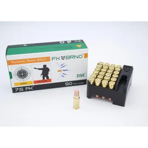 FK BRNO F9 Handgum Ammunition 7.5 FK 101 gr Solid 1950 fps 50/ct