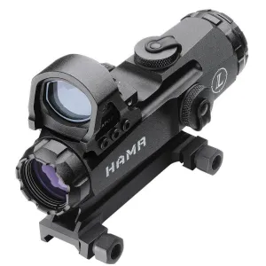 BLEMISHED Leupold Mark 4 HAMR Rifle Scope with DeltaPoint (Incl. Flat Top Mount) - 4x24mm Illum. CM-R2 & 3.5 MOA 32' 2.7" Matte