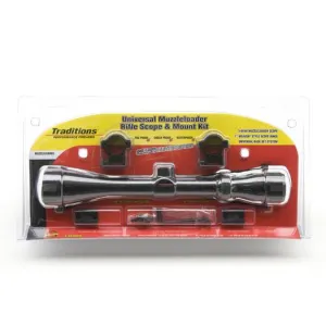 Traditions Muzzleloader Rifle Scope and Mount Kit 3-9x40 Matte Scope Medium Rings and Two-Piece Base A1171