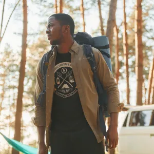 Natchez Camping Crest Short Sleeve Shirt Black XL