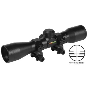 Truglo 4x32mm Compact Crossbow Scope with Weaver Style Rings - Crossbow Reticle Black
