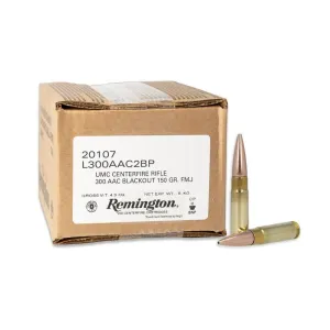 Remington UMC Loose Bulk Rifle Ammunition .300 AAC Blackout 150 gr. FMJ 1905 fps 200/ct (Bulk Pack)